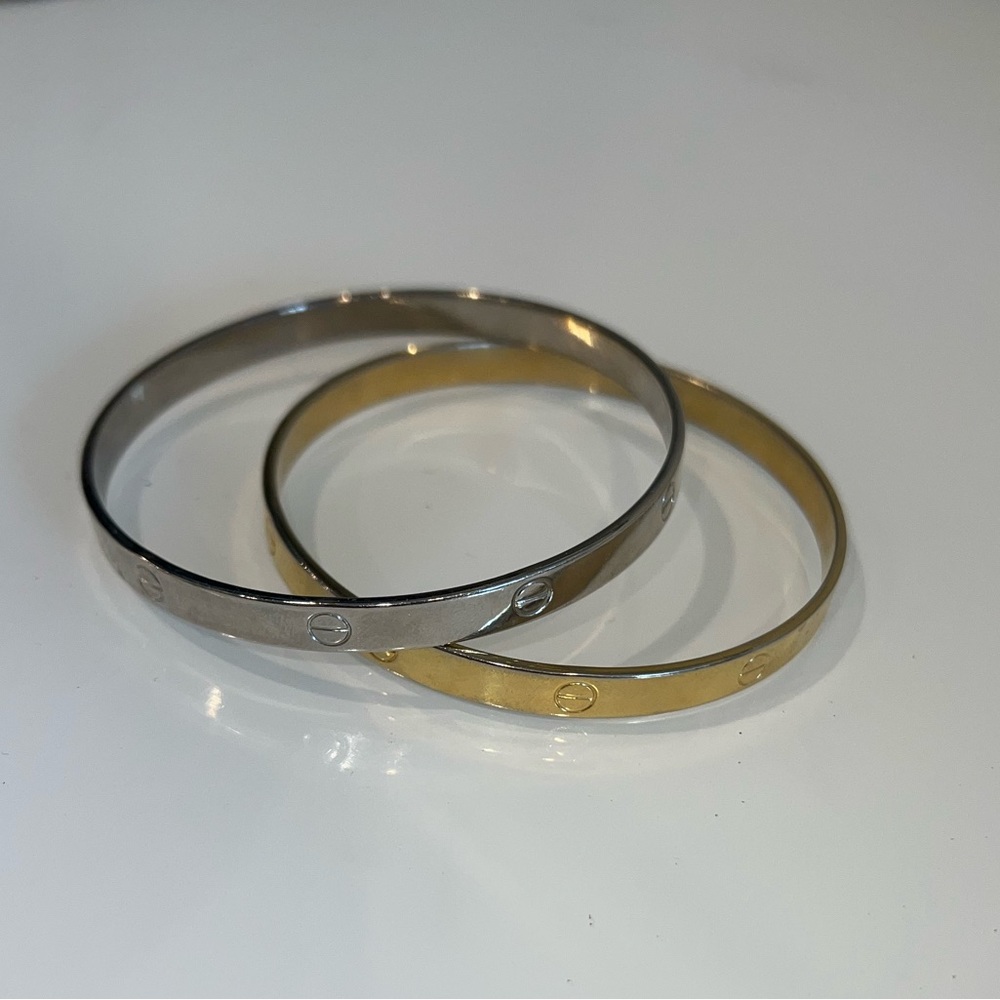 Gold and silver bangle set